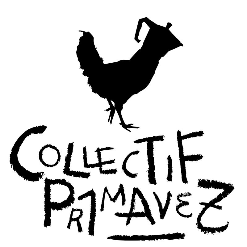 Logo collectif primavez blanco y negro texto abajo