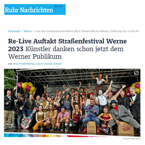 Re-Live Auftakt Straßenfestival Werne 2023 Künstler danken schon jetzt dem Werner Publikum